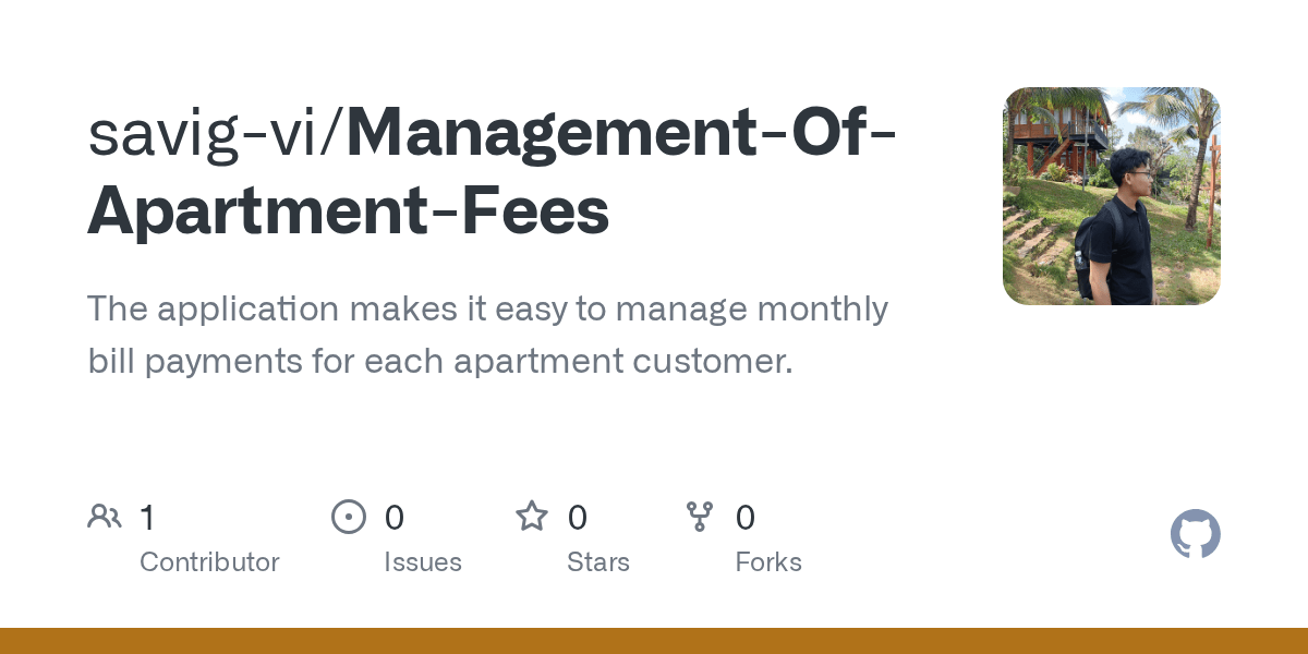 GitHub savigvi/ManagementOfApartmentFees The application makes
