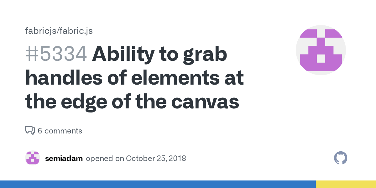 Ability to grab handles of elements at the edge of the canvas · Issue
