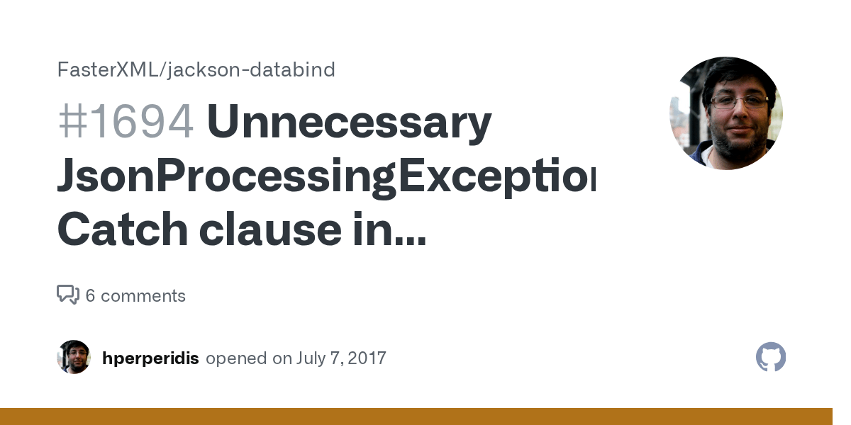 Unnecessary JsonProcessingException Catch clause in ObjectMapper