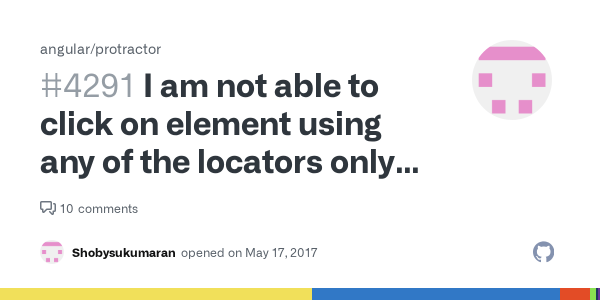 I am not able to click on element using any of the locators only