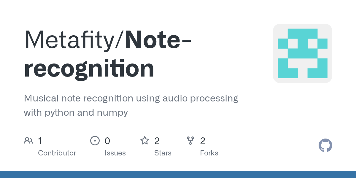 GitHub Metafity/Noterecognition Musical note recognition using