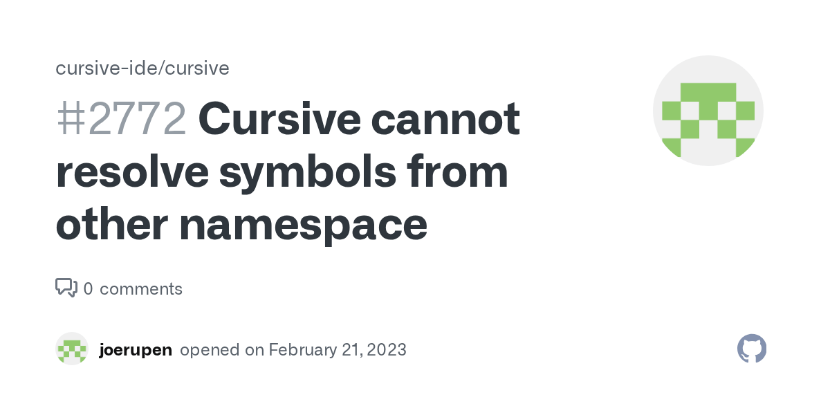 Cursive cannot resolve symbols from other namespace · Issue 2772