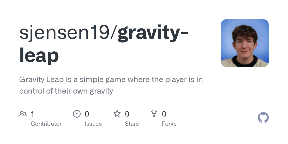 GitHub sjensen19/gravityleap Gravity Leap is a simple game where the player is in control of