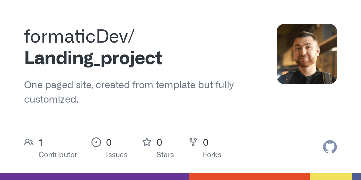 GitHub formaticDev/Landing_project One paged site, created from template but fully customized.