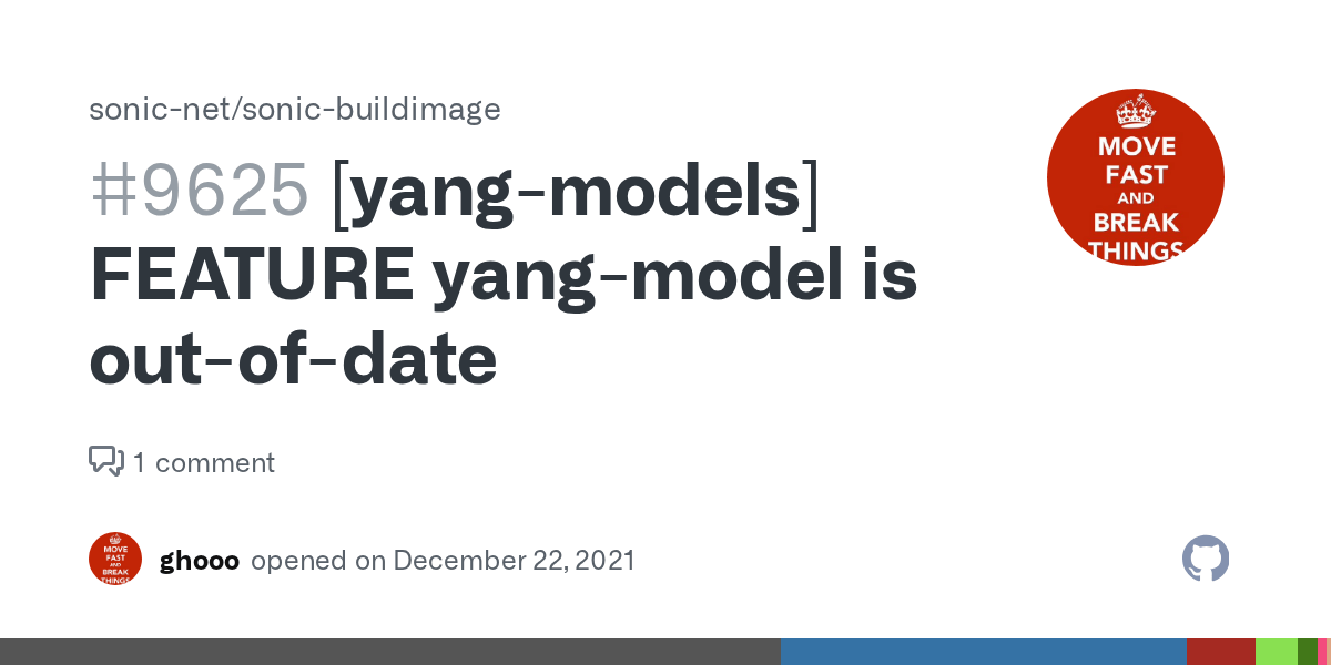 [yangmodels] FEATURE yangmodel is outofdate · Issue 9625 · sonic