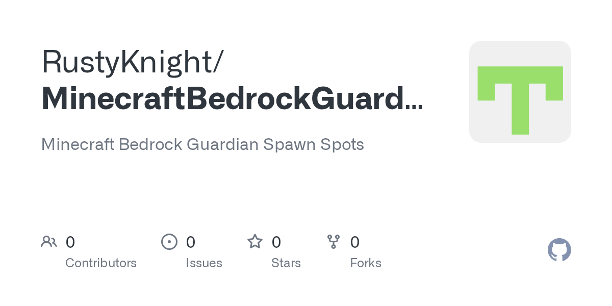 GitHub RustyKnight/MinecraftBedrockGuardianSpawnSpots Minecraft