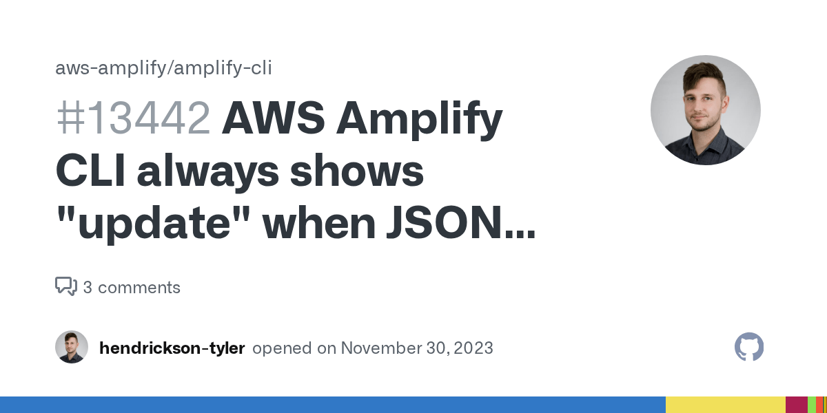 AWS Amplify CLI always shows "update" when JSON files are formatted