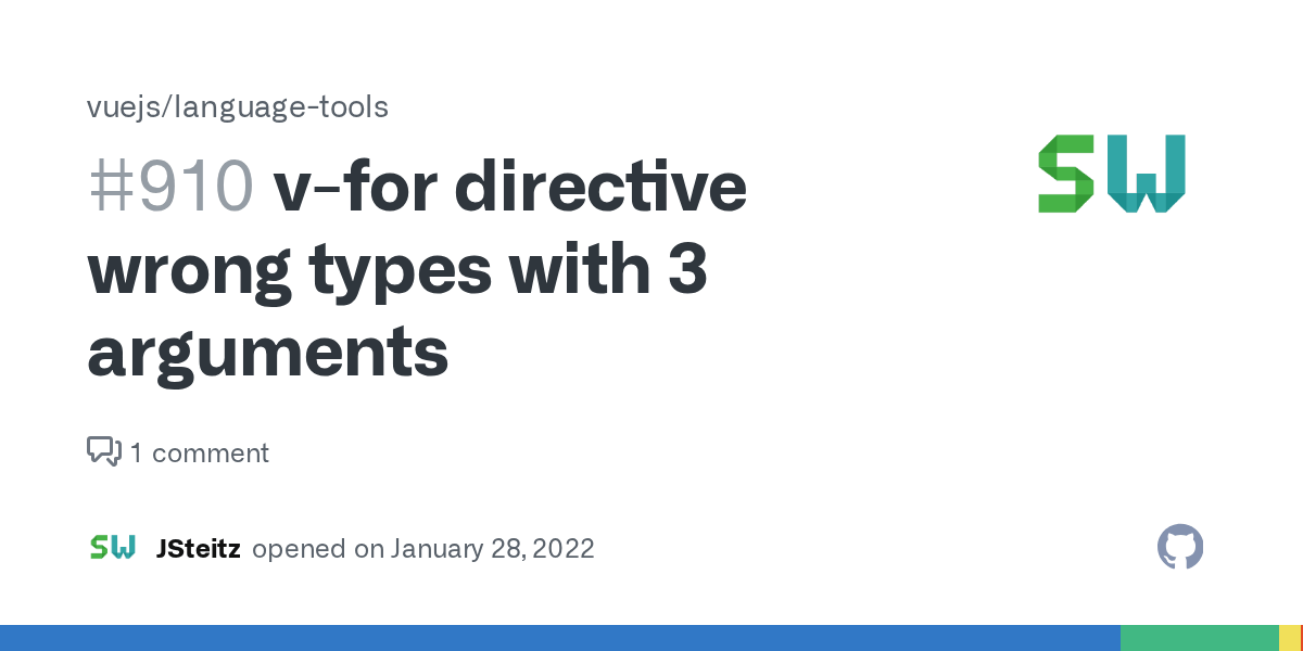 vfor directive wrong types with 3 arguments · Issue 910 · vuejs