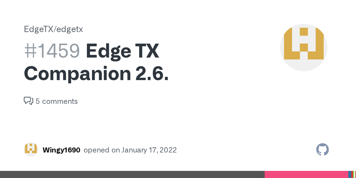 Edge TX Companion 2.6. · Issue 1459 · EdgeTX/edgetx · GitHub