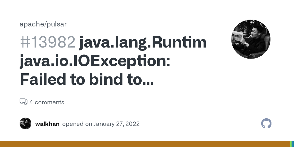 java.lang.RuntimeException java.io.IOException Failed to bind to /0.0