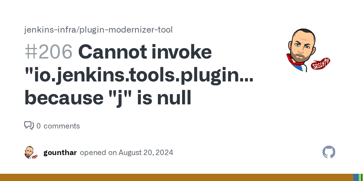 Cannot invoke "io.jenkins.tools.pluginmodernizer.core.model.JDK