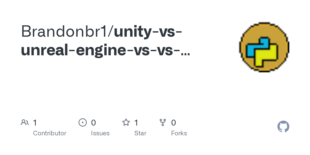 GitHub Brandonbr1/unityvsunrealenginevsvsgamemakersudio2vsgodot