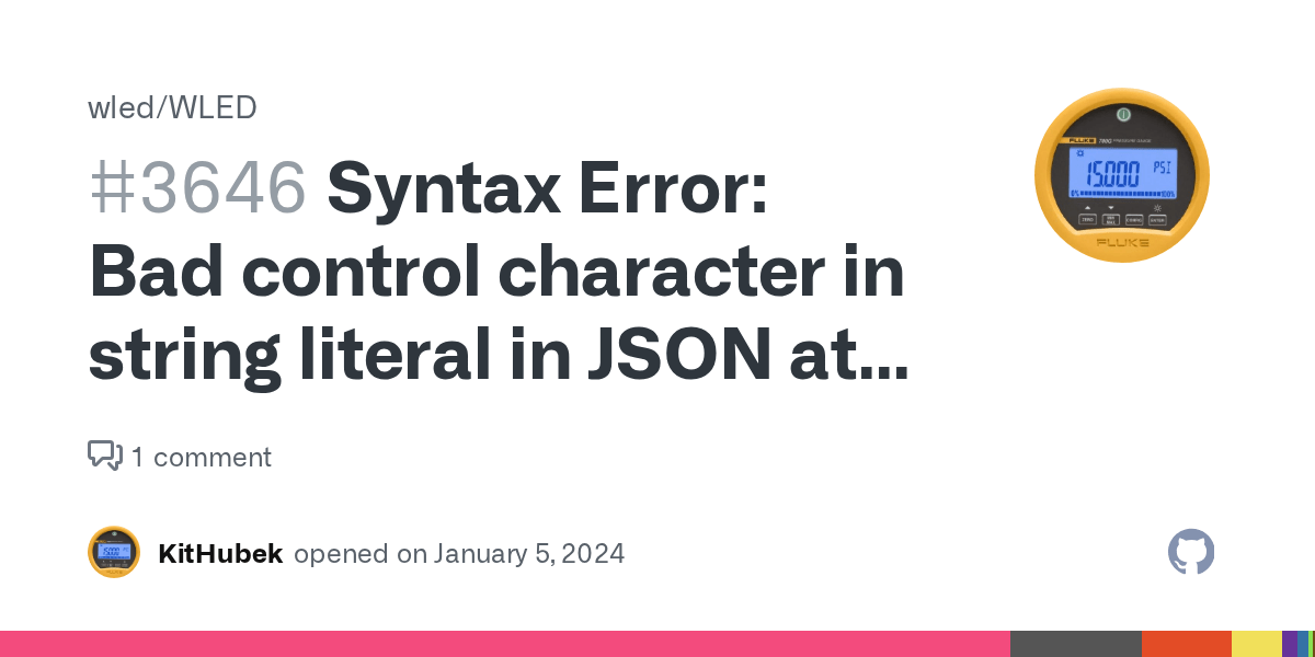 Syntax Error Bad control character in string literal in JSON at