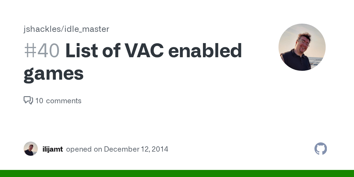 List of VAC enabled games · Issue 40 · jshackles/idle_master · GitHub