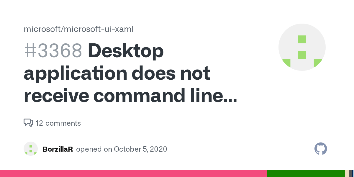 Desktop application does not receive command line arguments · Issue