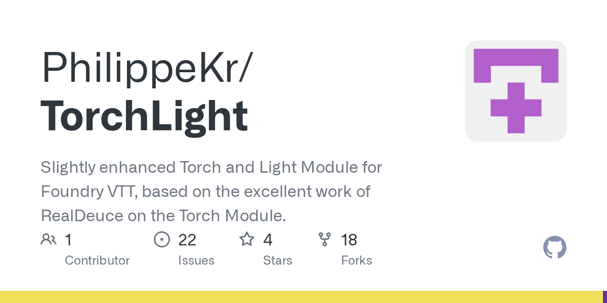 GitHub PhilippeKr/TorchLight Slightly enhanced Torch and Light