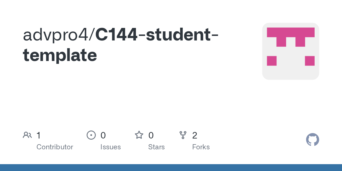 GitHub advpro4/C144studenttemplate