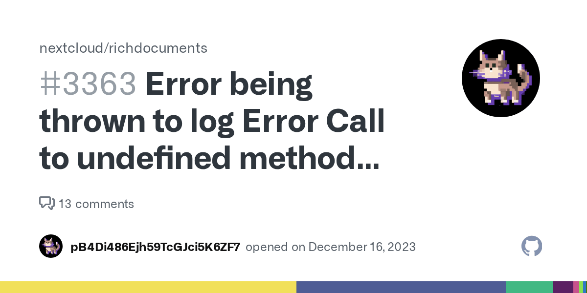 Error being thrown to log Error Call to undefined method OCA