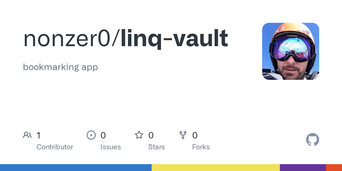 GitHub nonzer0/linqvault bookmarking app