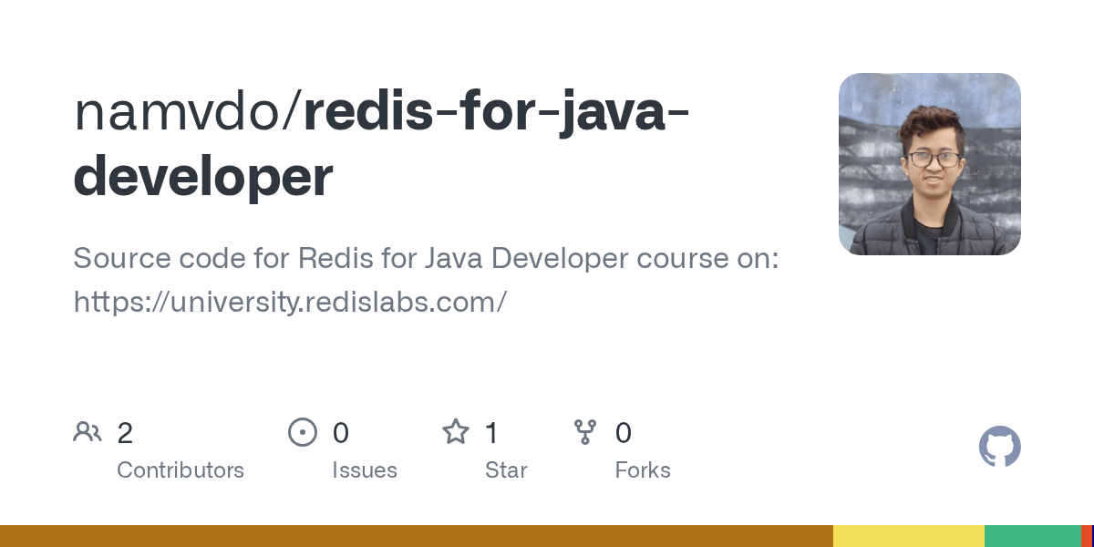 GitHub namvdo/redisforjavadeveloper Source code for Redis for