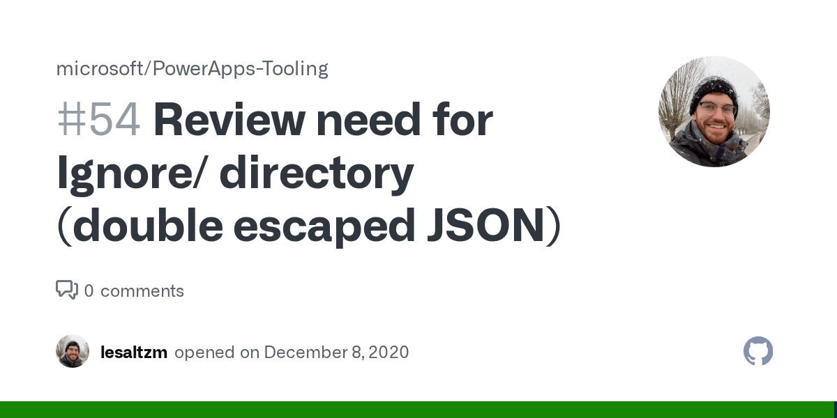 Review need for Ignore/ directory (double escaped JSON) · Issue 54