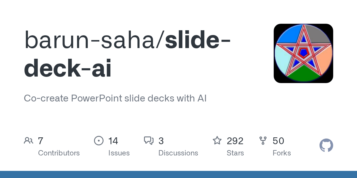 GitHub barunsaha/slidedeckai Cocreate a PowerPoint presentation