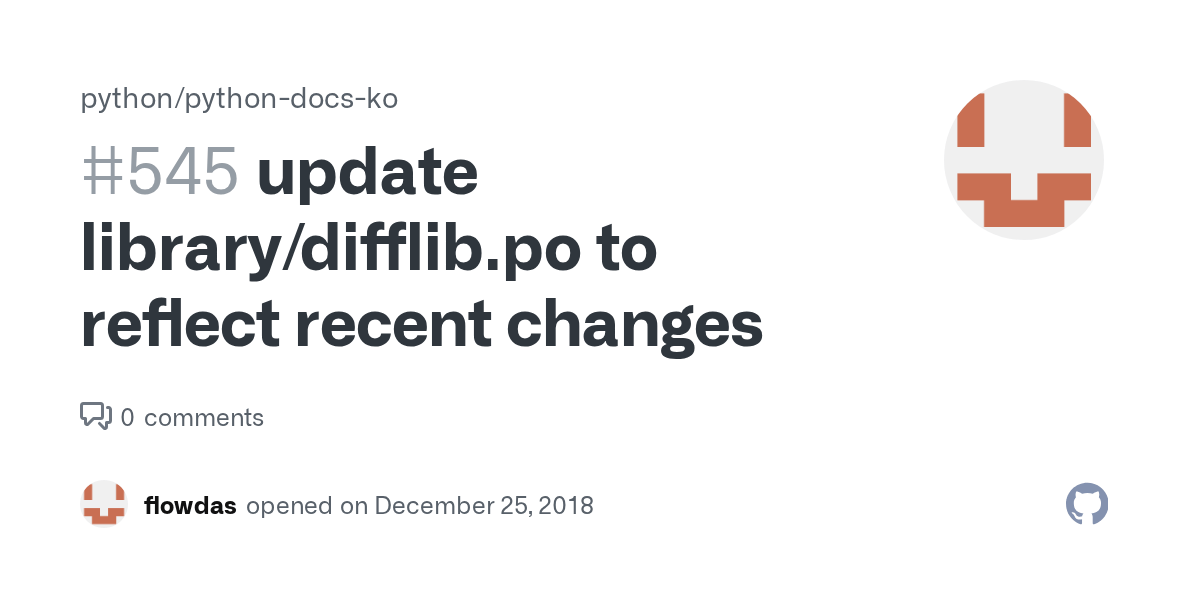 update library/difflib.po to reflect recent changes · Issue 545 · python/pythondocsko · GitHub