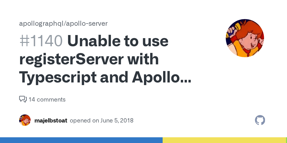 Unable to use registerServer with Typescript and Apollo Server 2