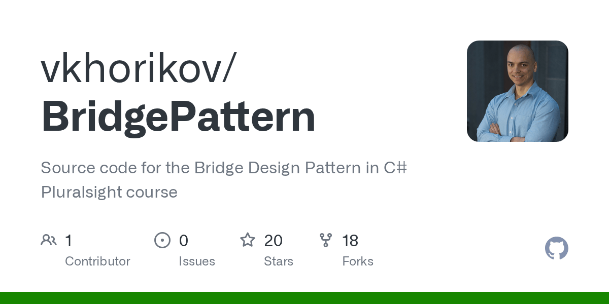 GitHub vkhorikov/BridgePattern Source code for the Bridge Design