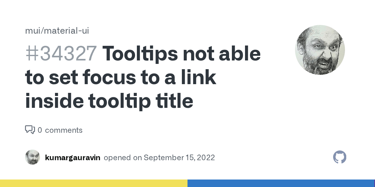 Tooltips not able to set focus to a link inside tooltip title · Issue