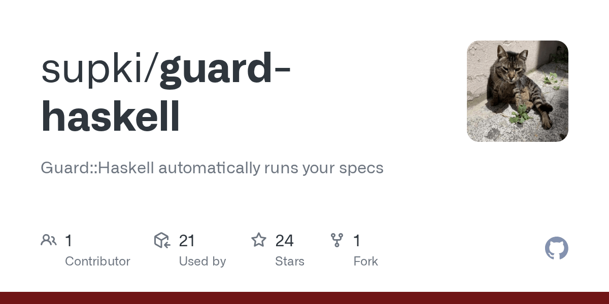 GitHub supki/guardhaskell GuardHaskell automatically runs your specs