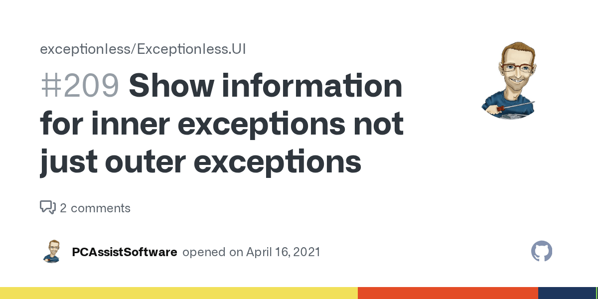 Show information for inner exceptions not just outer exceptions · Issue