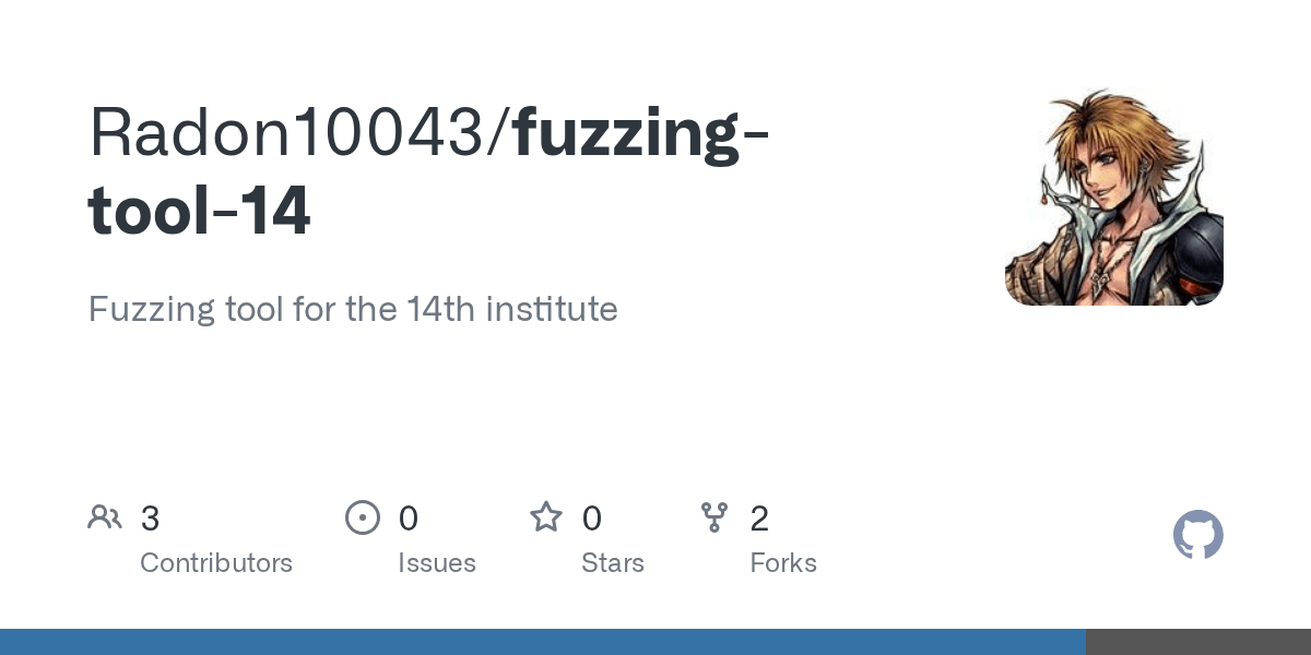 GitHub Radon10043/fuzzingtool14 Fuzzing tool for the 14th institute