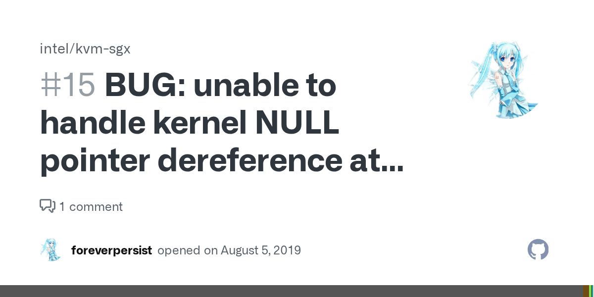 BUG unable to handle kernel NULL pointer dereference at