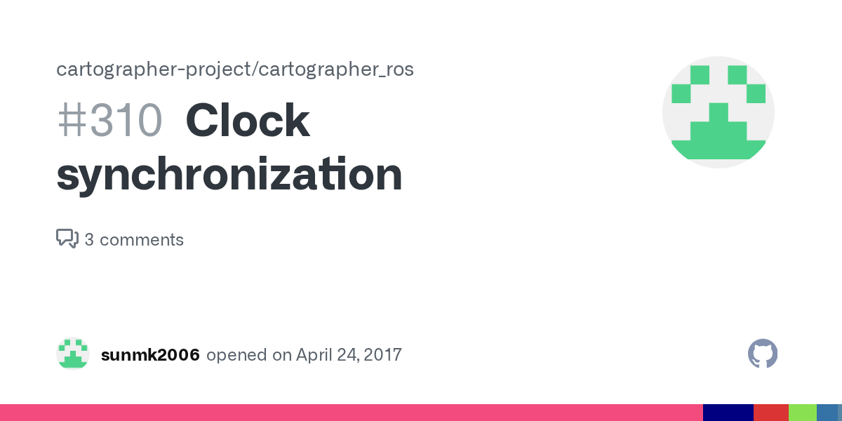 Clock synchronization · Issue 310 · cartographerproject/cartographer_ros · GitHub