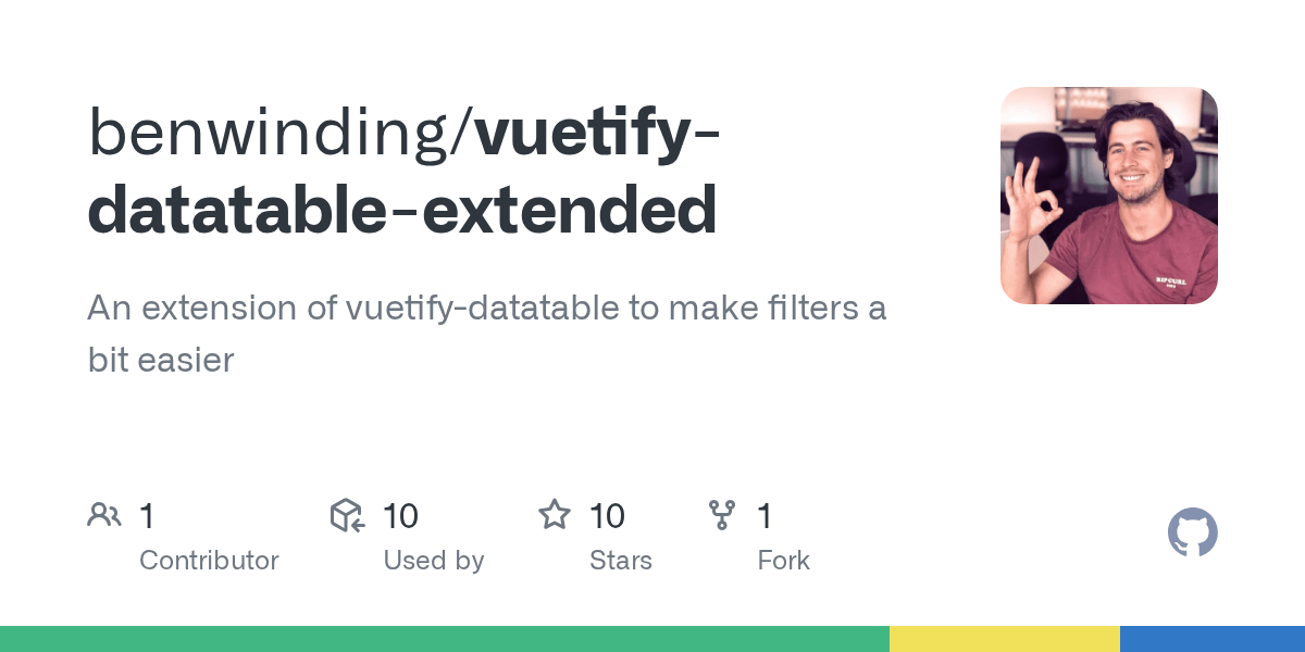 GitHub benwinding/vuetifydatatableextended An extension of vuetify