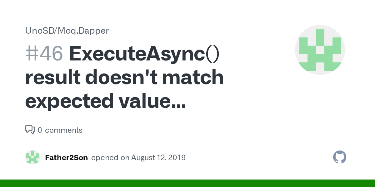 ExecuteAsync() result doesn't match expected value specified in setup