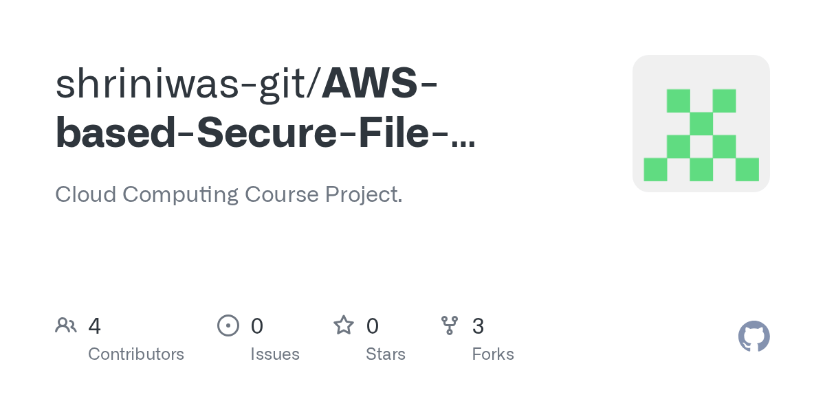 GitHub shriniwasgit/AWSbasedSecureFileStorageSystemUsing