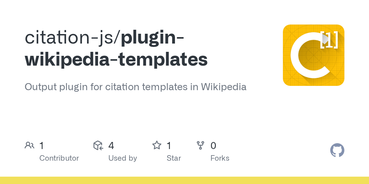 GitHub citationjs/pluginwikipediatemplates Output plugin for