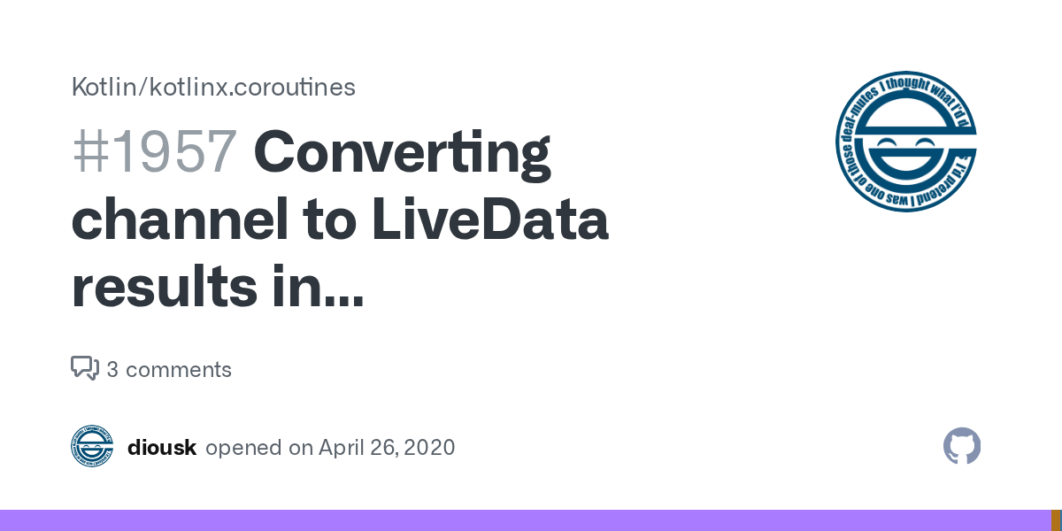 Converting channel to LiveData results in IllegalStateException