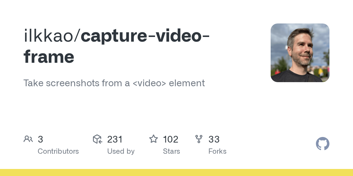 GitHub ilkkao/capturevideoframe Take screenshots from a element