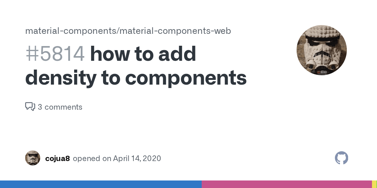 how to add density to components · Issue 5814 ·