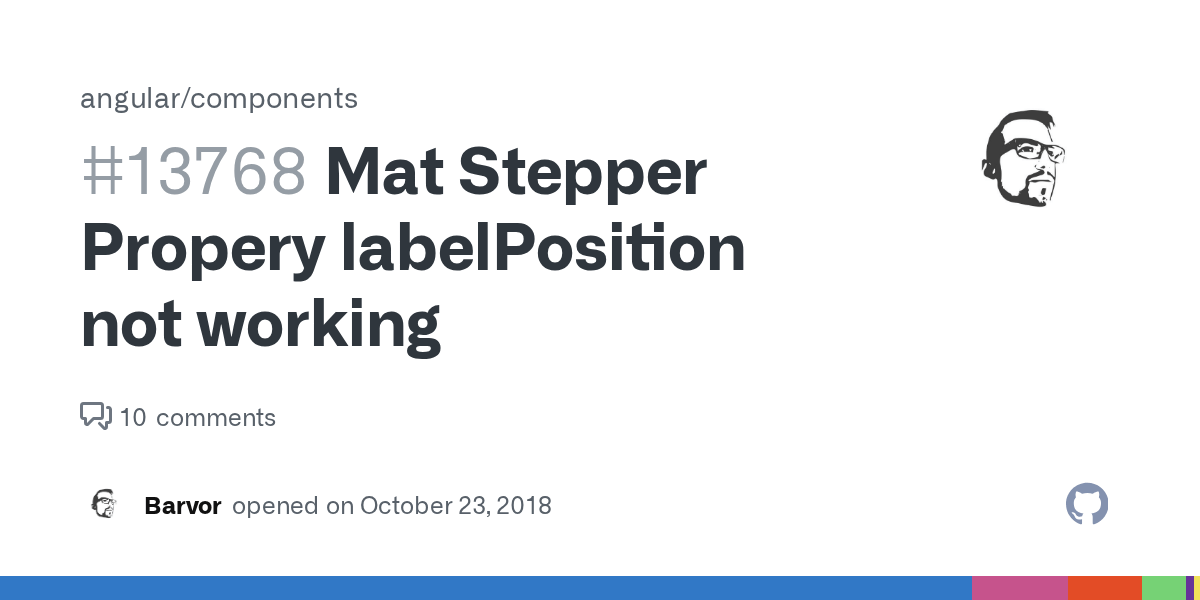 Mat Stepper Propery labelPosition not working · Issue 13768 · angular