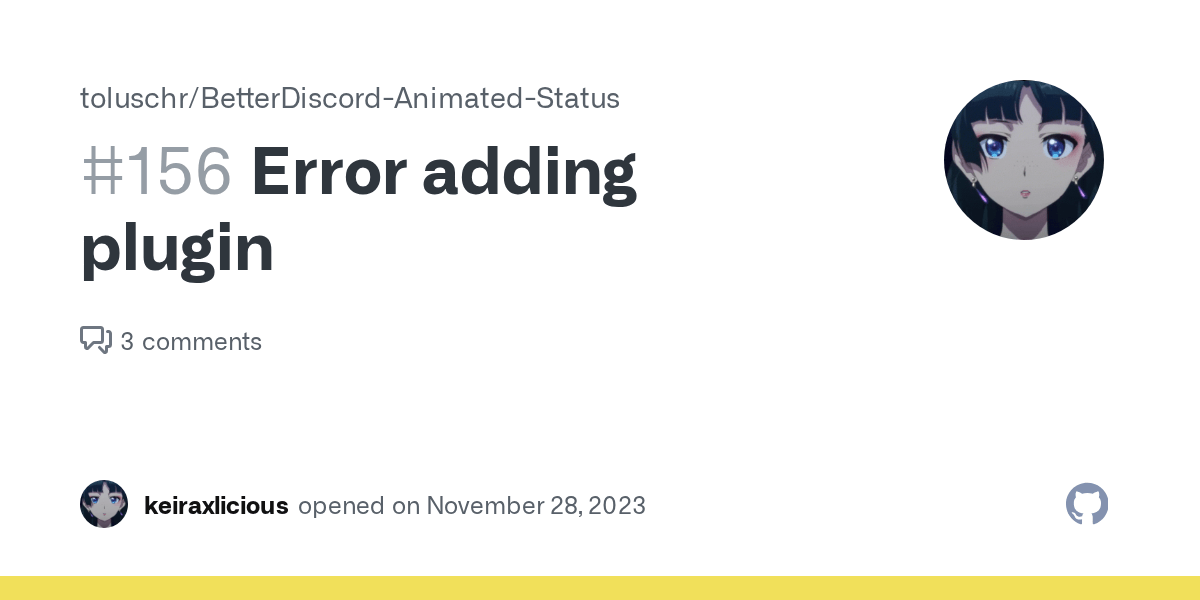 Error adding plugin · Issue 156 · toluschr/BetterDiscordAnimated