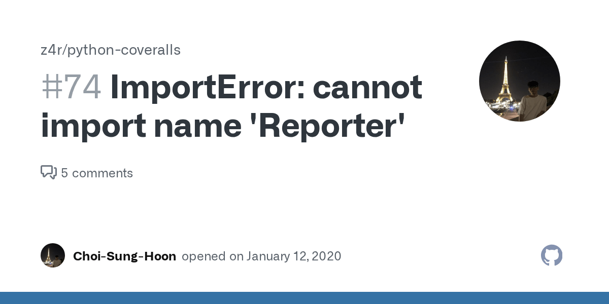 ImportError cannot import name 'Reporter' · Issue 74 · z4r/python