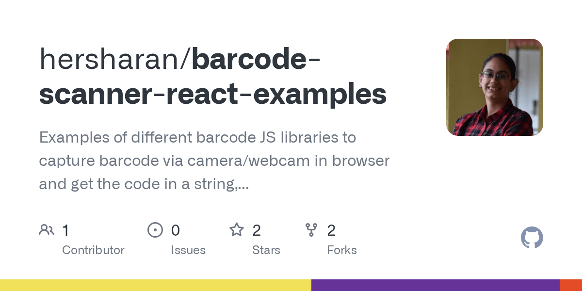 GitHub hersharan/barcodescannerreactexamples Examples of