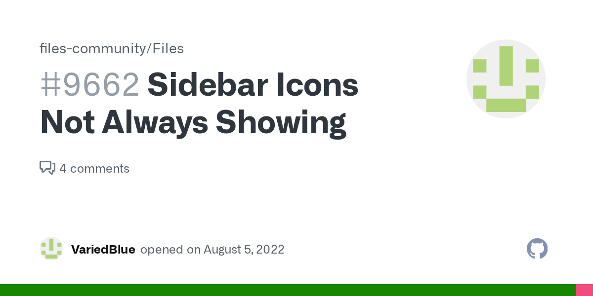 Sidebar Icons Not Always Showing · Issue 9662 · · GitHub