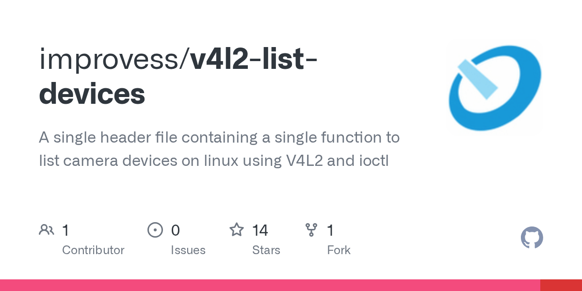 GitHub improvess/v4l2listdevices A single header file containing a