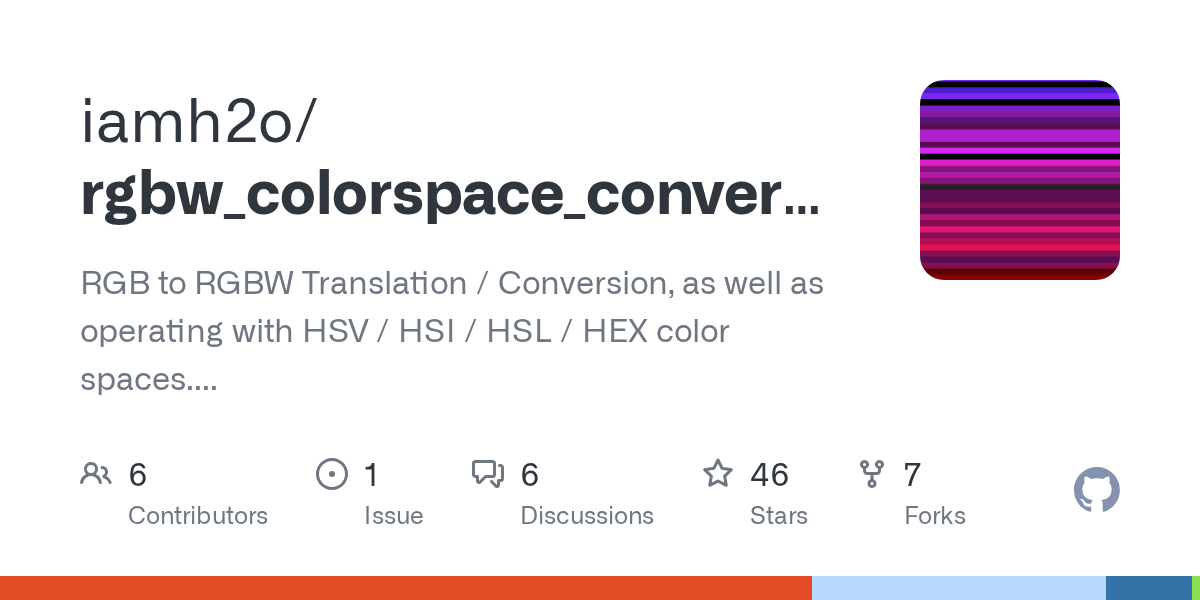 GitHub iamh2o/rgbw_colorspace_converter RGB to RGBW Translation / Conversion, as well as