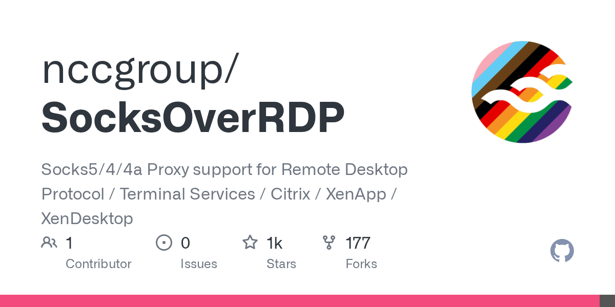GitHub nccgroup/SocksOverRDP Socks5/4/4a Proxy support for Remote